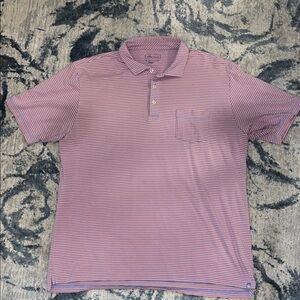 Peter Millar Pink and Blue Striped Polo Shirt